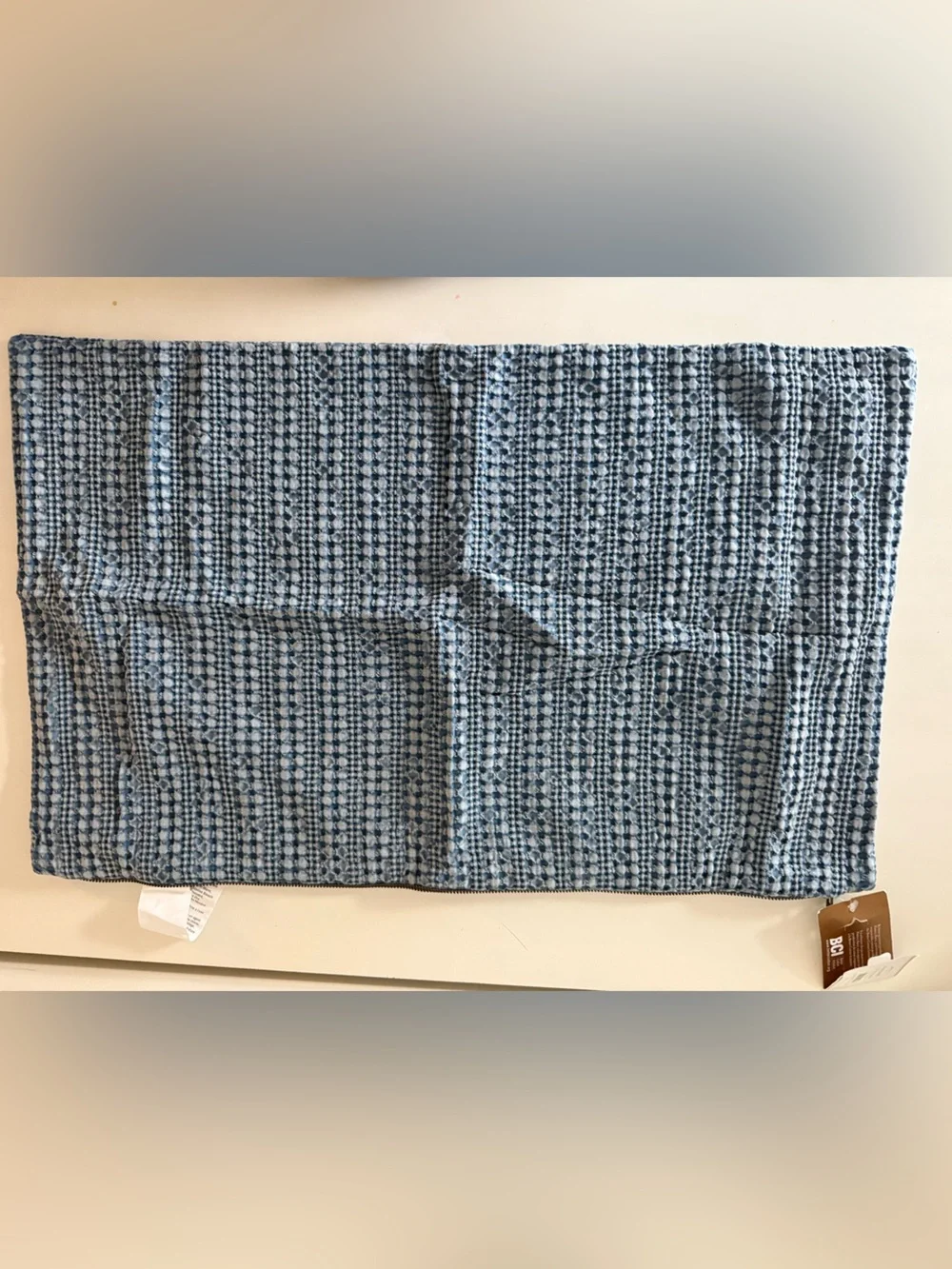 Textured Blue Patterned pillow cover